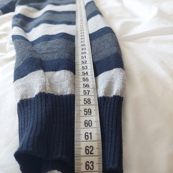 Paul Shark Sweater Mens Large Blue gray Stripe Quarter Zip Wool Cool Touch - Picture 6 of 7